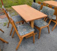 Solid Butcher Block Top Dining Table W/ (4) Chairs