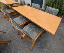 Solid Butcher Block Top Dining Table W/ (4) Chairs