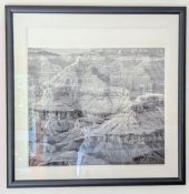 Framed Black & White Grand Canyon Lithograph