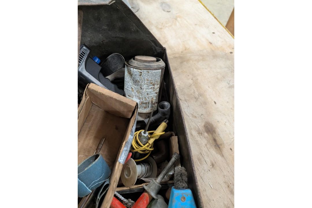 Shopmade Steel Tote w/ Assorted Plumbing Supplies - Image 8 of 8