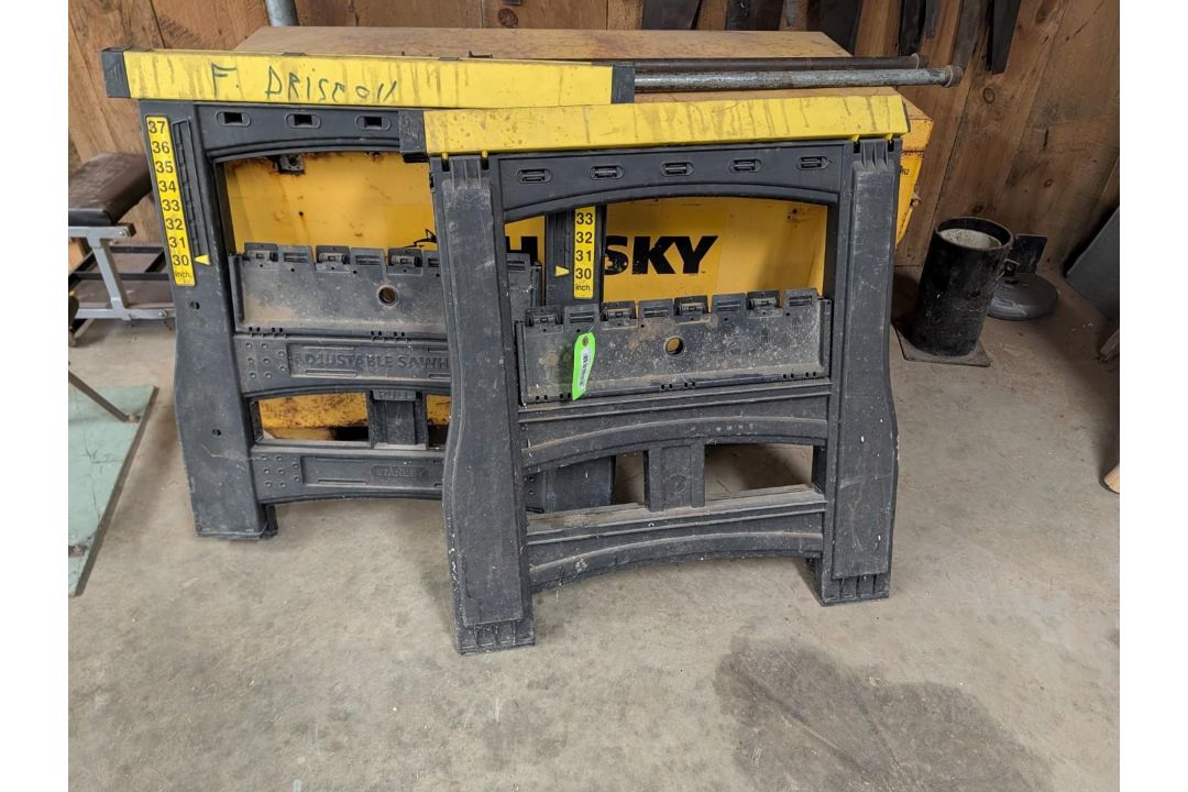 (2) Poly Folding Sawhorses - Image 1 of 8