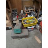 Large Lot of Fasteners, Tool Boxes, etc