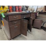 4 3/4" Swiveling Bench Vise w/ Cabinet & Contents