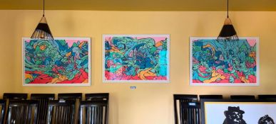 Unknown Artist Abstract Screen Print Triptych