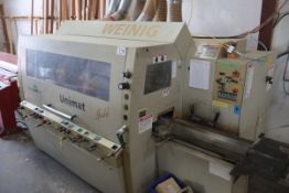 WEINIG UNIMAT GOLD 6 HEAD MOULDER , 40MM SPINDLES, 4" X 8", S/N 99026, 440V, 60HZ, C/W (6) HEADS, W/