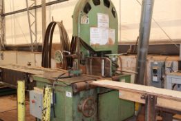 STENNER VHM 36" VERTICAL RESAW, SIDE FEED ROLL & ROLLER FENCE, S/N E987, 15HP, 460V