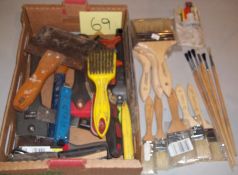 Box Lot of Scrapers & Brushes