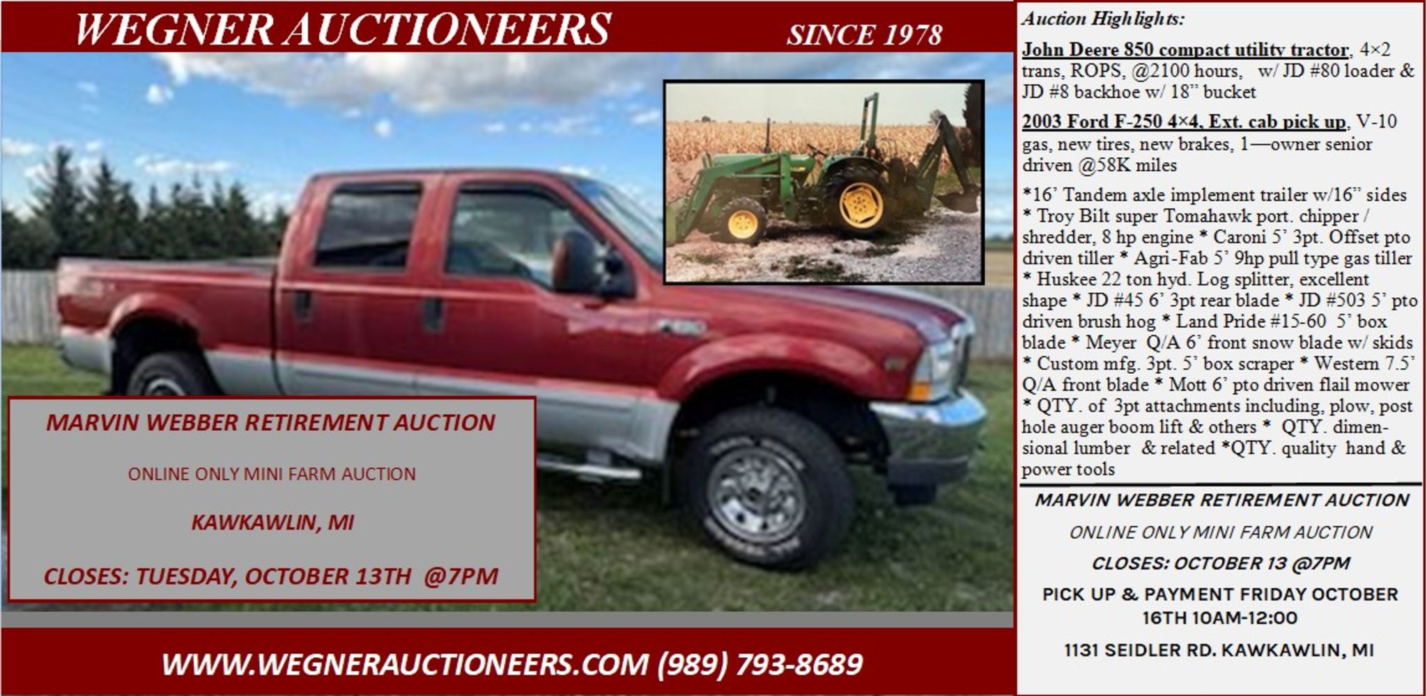 MARVIN WEBBER RETIREMENT AUCTION