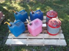 Pallet of Fuel Cans