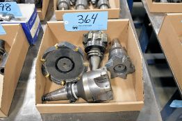 Lot - (4) Cat 40 Face Mill Holders with Face Mills in (1) Box