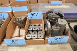 Lot - Lathe Tool Post, (6) Lathe Chuck Jaws and Various Setup Tooling in (3) Boxes