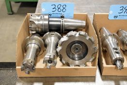 Lot - (4) Cat 50 Face Mill Holders with Face Mills in (1) Box