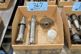 Lot - (3) Cat 40 Face Mill Holders with Face Mills in (1) Box