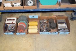 Lot - Sand Paper, Sanding Discs, Grinding Arbors and Sharpening Stones in (8) Boxes
