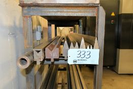 Lot - 30 Degree Press Brake Punch & Die Sets of Various Openings on (1) Shelf