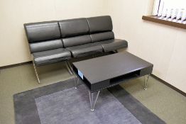 Lot - Sofa, Table and Floor Standing Lamp in (1) Room
