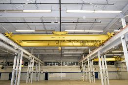 P & H 10-Ton Capacity Double Girder Top Running Overhead Bridge Crane