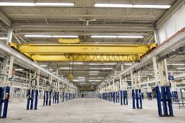 P & H 15-Ton Capacity Double Girder Top Running Overhead Bridge Crane