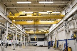 P & H 30-Ton Capacity Double Girder Top Running Overhead Bridge Crane