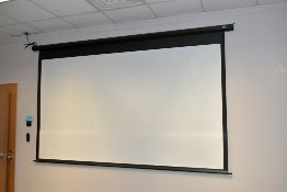 Elite Screens Projector Screen with Remote and Dry Erase Board (Located in Networking Area)