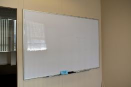 Lot - (10) Dry Erase Boards and (1) Pull Down Projector Screen (Located in East End Office Area)