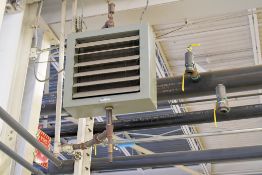 Lot - (2) Modine and (1) Young Hanging Hydronic Heaters (Located at Columns E-14, E-17 and E-20)