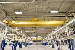 P & H 10-Ton Capacity Double Girder Top Running Overhead Bridge Crane