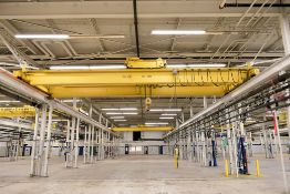 P & H 15-Ton Capacity Double Girder Top Running Overhead Bridge Crane