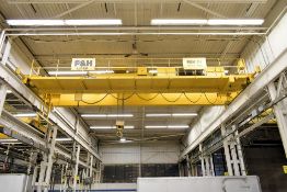 P & H 30-Ton Capacity Double Girder Top Running Overhead Bridge Crane