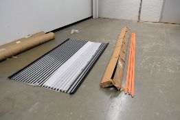 Lot - Overhead Crane Conductor Bars, Rubber Mat, T8 and T12 Fluorescent Light Bulbs