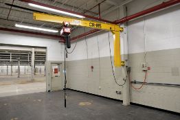 1-Ton Capacity Post-Mounted Jib Crane with CM Techstar 1-Ton Capacity Electric Chain Fall Hoist