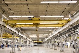 P & H 7.5-Ton Capacity Double Girder Top Running Overhead Bridge Crane