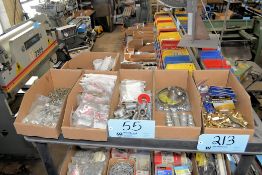 Lot - Thread Repair, Fittings, Chain, Rivets, Anchors and Plastic Knobs in (14) Boxes on (3) Shelves