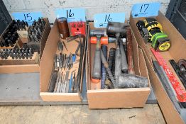 Lot - Hammers, Punches and Pry Bar in (2) Boxes