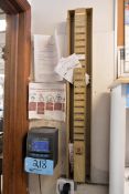 Lathem Atomic Time Digital Timeclock with Pyramid Model 3700HD Time Clock and Racks