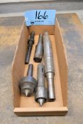 Lot - (2) R8 Slitting Saw Arbors and (2) Lathe Live Centers in (1) Box
