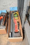 Lot - Tape Measures, Rulers and Combination Squares in (1) Box