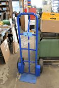 Lot - (1) 2-Wheel Hand Cart, (1) 2' Stepper, (1) Rubbermaid 3' Aluminum Utility Step Ladder, Etc.
