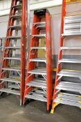 Lot - (2) Werner Model NXT1A08 300-lb. Capacity 8' Fiberglass Step Ladders, Etc.