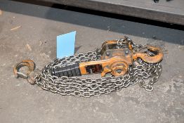 Harrington Model LB015 1-1/2 Ton Capacity Ratcheting Lever Chain Hoist with Braided Steel Cable