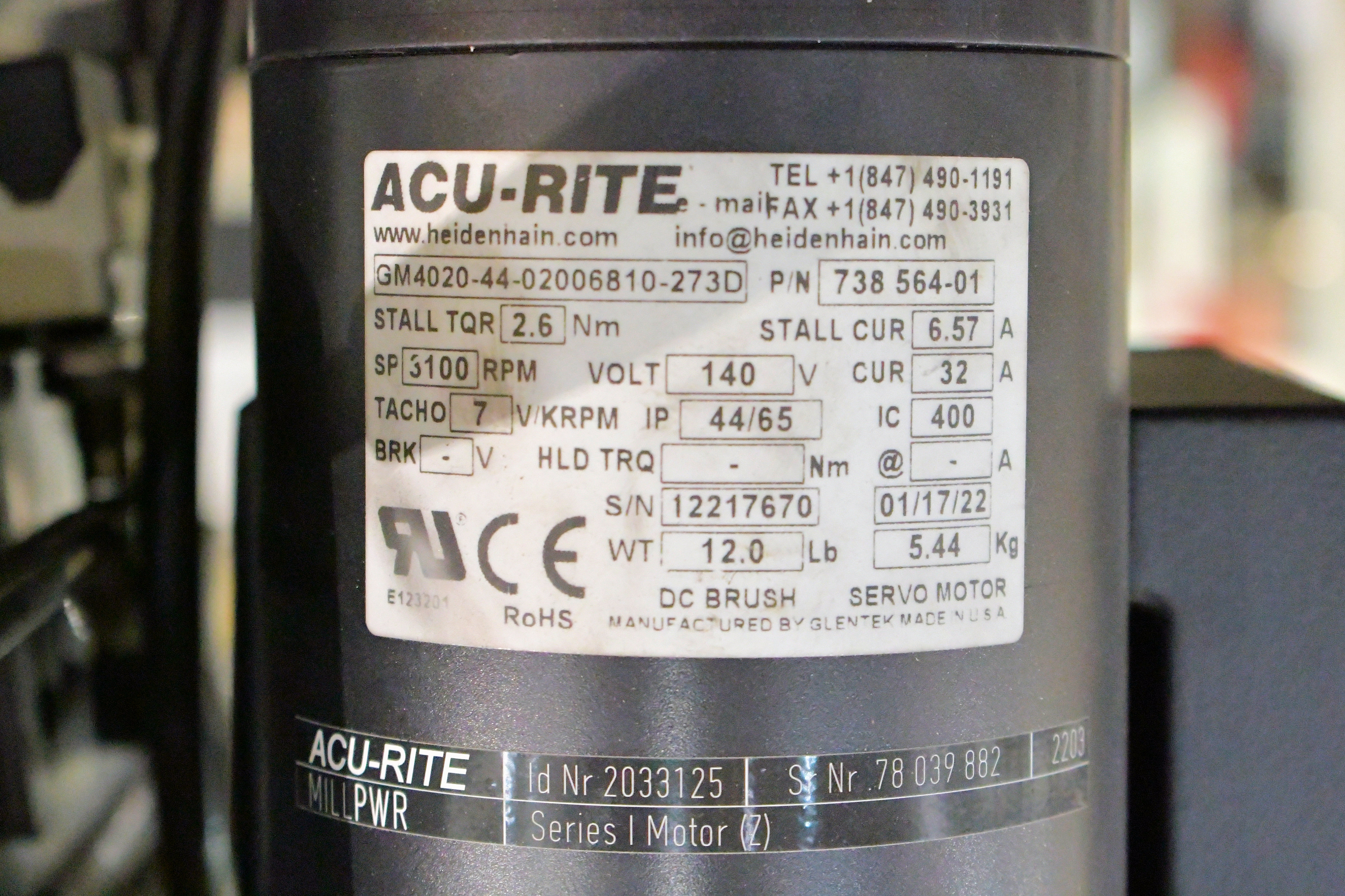 Acer Model E-Mill 3VKH-54 3 HP CNC Vertical Milling Machine