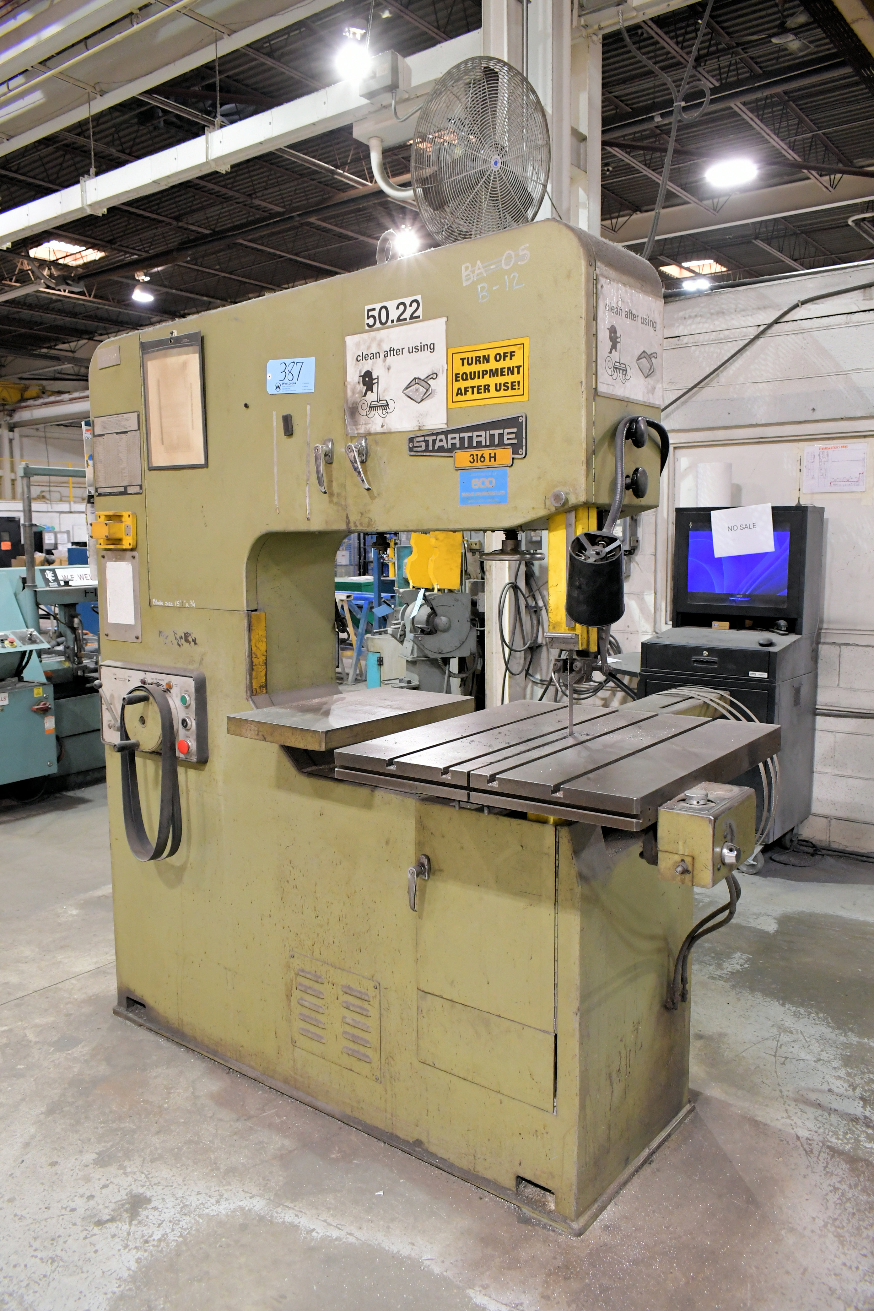 Startrite Model 316H 36" Vertical Metal Cutting Bandsaw, s/n 89099; 36" Throat Depth