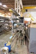 Lot - Flat Bar Stock, Solid Round Bar Stock and Wire Ducts on (1) Rack with Steel, Etc.