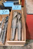 Lot - (2) Large Tapered Shank Drills in (1) Box