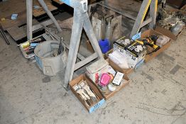 Lot - Paint Supplies in (3) Boxes, Including: Paint Brushes, Respirators, Respirator Filters, Etc.