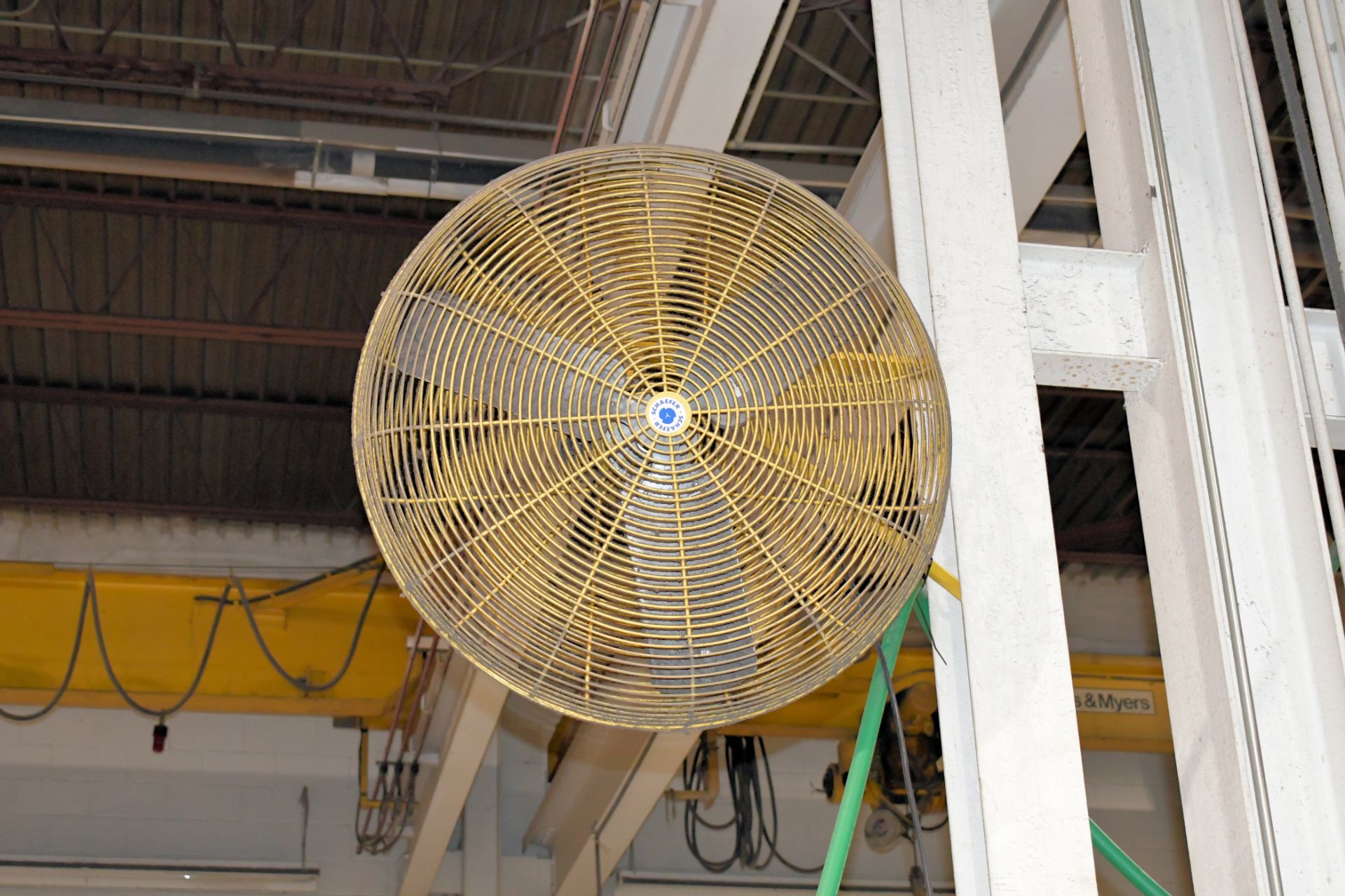 Lot - (6) Post-Mounted Shop Fans in (1) Bay