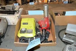 Lot - Ryobi Model P3100 18 Volt Cordless Soldering Station, Weller Soldering Iron, Etc.