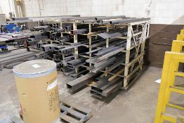 Lot - Tube Stock, Flat Bar Stock and Angle Iron on (1) Rack (Rack Not Included)