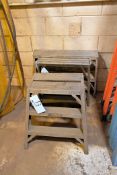 Lot - (1) 4' Aluminum Step Ladder and (3) 2' Aluminum Step Stools