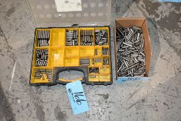 Lot - Dowel Pins, Nuts, Washers and Setup Blocks in (4) Boxes and (1) Plastic Case